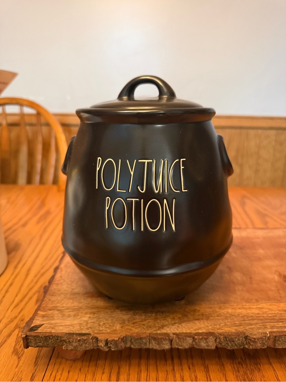 Rae Dunn x Harry Potter Polyjuice Potion Cauldron Canister Black